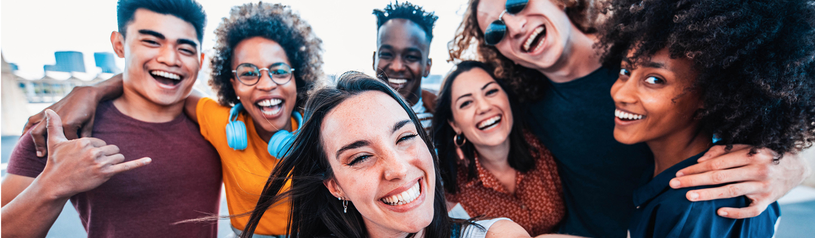 Group of diverse young adults
