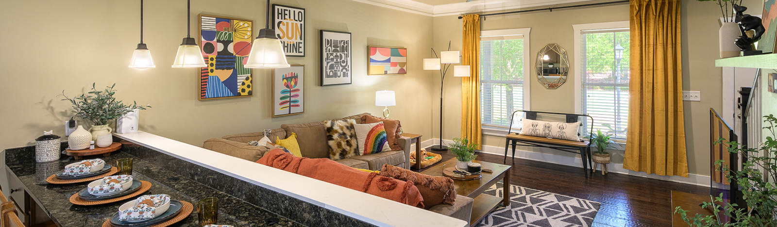 furnished living room